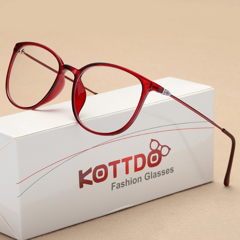 KOTTDO-gafas cuadradas de plástico para mujer, anteojos de moda, gafas ópticas con montura transparente, lentes Retro para Miopía ► Foto 1/6