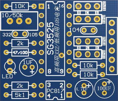 Placa de circuito impreso vacía SG3525 KA3525, tablero de accionamiento Frecuencia ajustable, con protección ► Foto 1/4