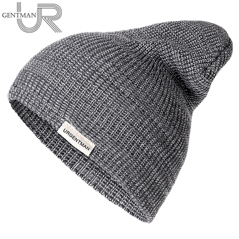 1 Uds Unisex sombrero URGENTMAN Casual Beanie para los hombres y las mujeres caliente suave, de punto sombrero de invierno de moda llano diario sombrero ganchillo tapa ► Foto 1/6