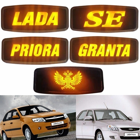 2 uds nueva luz exterior de coche LED indicador lateral blanco ámbar rojo Indicador de luz intermitente para lada granta priora Coche ► Foto 1/6