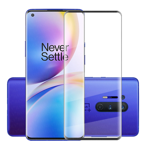 Para vidrio Oneplus 8 Pro Protector de pantalla de vidrio templado 3D cubierta curvada completa One Plus 8 Pro vidrio Protector para Oneplus 8 Pro ► Foto 1/6