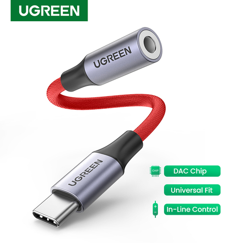 UGREEN DAC USB C a 3,5mm adaptador de auriculares adaptador de tipo C AUX 3,5 Jack de Audio Convertidor para iPad Air, iPad Pro 2022 Samsung Note10 + Pixel 4 ► Foto 1/6