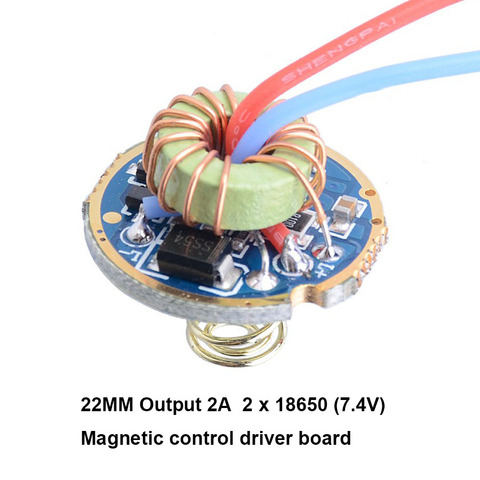 Placa de circuito de controlador de linterna de buceo, 5 modos, 22MM, 2A, 7,4 V, control magnético, para yupard 2x18650 T6 U2 ► Foto 1/6