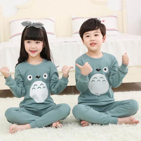 Pijamas de algodón de Totoro para niños, ropa de dormir de dibujos animados, conjuntos para bebés ► Foto 1/6