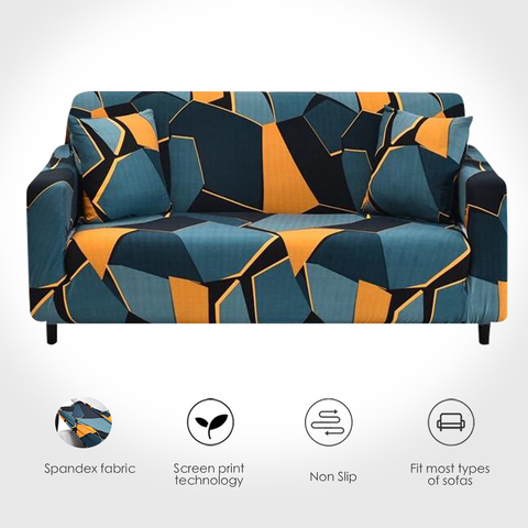 Funda de sofá envolvente estampada, funda de sofá elástica para sofá Seccional de esquina individual/dos/tres/cuatro asientos ► Foto 1/6