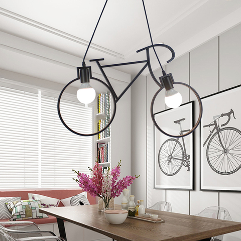 Lámpara de bicicleta Retro, iluminación Industrial Edison arañas Led para niños, comedor, sala de estar, candelabro de habitación, Loft ► Foto 1/6