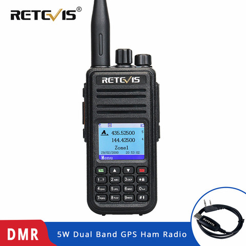 RETEVIS-Walkie Talkie Digital RT3S DMR, Radio con GPS, DMR Ham, Amador 5W, DMR VHF UHF, banda Dual, Compatible con Mototrbo/TYT DMR ► Foto 1/6