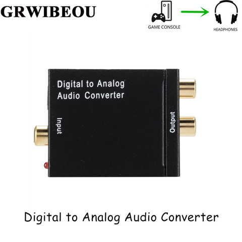 Grwibeou DAC Digital a convertidor de Audio analógico 2 * amplificador de RCA decodificador de fibra óptica Coaxial Digital a analógico del CAD amplificador ► Foto 1/6