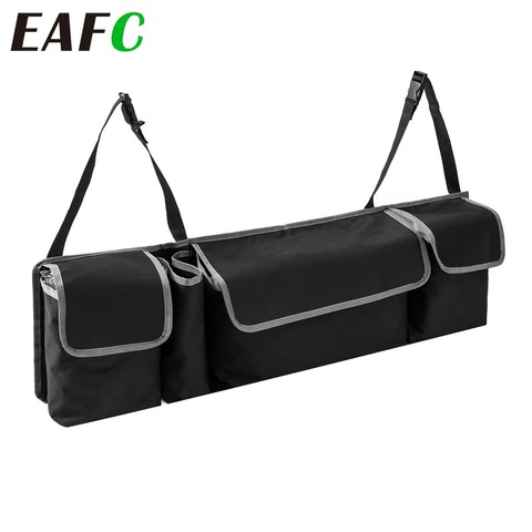 Bolsa de almacenamiento colgante Universal para asiento trasero de coche, almacenamiento impermeable, alta capacidad, organizador trasero de asiento forma de bolsillo, negro ► Foto 1/6