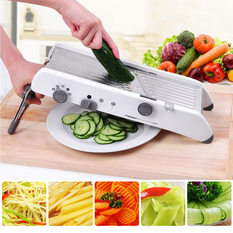 Mandoline profesional cortador de vegetales verduras Rallador con ajustable 304 cuchillas de acero inoxidable accesorios de cocina ► Foto 1/6