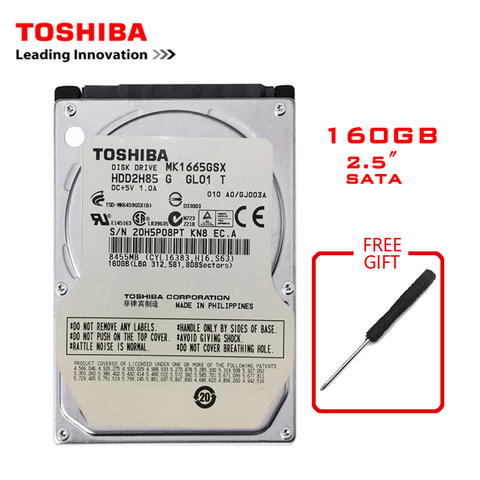 TOSHIBA-disco duro interno SATA2 para portátil 160GB, 2,5 