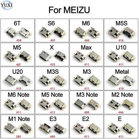 YuXi 10 Uds reemplazo para Meizu 6T S6 M1 M2 M3 M3S M5 M5 S M6 nota U10 U20 E E2 E3 Max X USB Jack conector de puerto de carga ► Foto 1/6