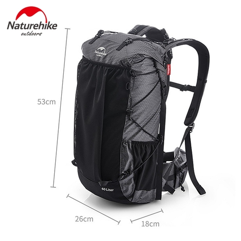 Naturehike-mochila de escalada ultraligera de 60L, bolsa deportiva impermeable, marco de aluminio de gran capacidad para acampar al aire libre ► Foto 1/6