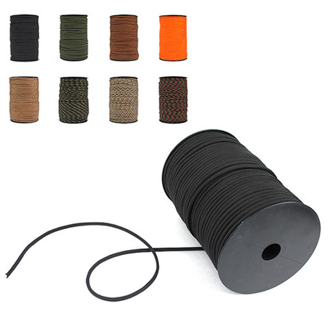 Cuerda de paracaídas para exterior, accesorio Paracord de 9 núcleos de uso militar, para acampar, tienda, paquete de correa con cordón, 100M 550, 4mm ► Foto 1/6