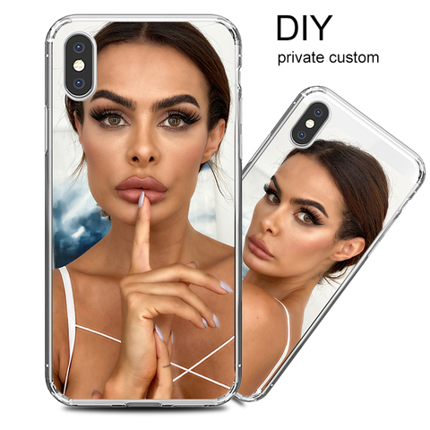 Funda de silicona con logotipo personalizado para IPhone, protector de silicona con logotipo de imagen de nombre DIY para IPhone 12 Mini 11 Pro 8 7 6s Plus SE X XS MAX XR ► Foto 1/6