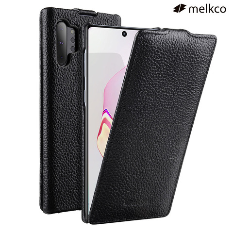 Melkco-Funda de cuero de vaca de grano completo para Samsung Galaxy Note 10 + Plus, funda con tapa auténtica, carcasa de cuero de negocios Vintage ► Foto 1/6