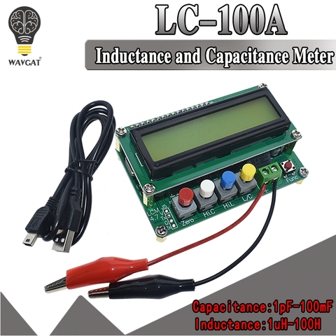 Medidor de capacitancia Digital LCD, probador de mesa de inductancia, medidor LC, frecuencia 1pF-100mF 1uH-100H LC100-A + clip de prueba ► Foto 1/6