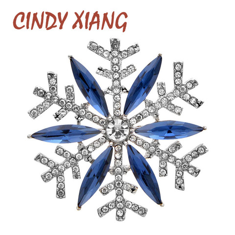 CINDY XIANG-broche de copo de nieve de estrás, broche de moda para fiesta, otoño e invierno, 2 estilos, accesorios de alta calidad ► Foto 1/6