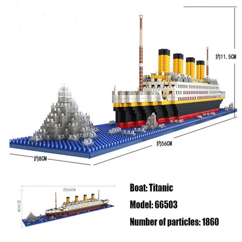 LOZ 1860 Uds titanic barco crucero barco modelo DIY diamante lepining bloques de construcción ladrillos Kit de juguetes de los niños ► Foto 1/5