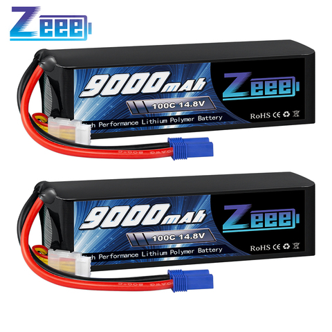 Batería Lipo Zeee de 14,8 V, 4S de batería 100C de 9000mAh, conector EC5 con placas de Metal para coches, camiones y tanques RC, 2 unidades ► Foto 1/6