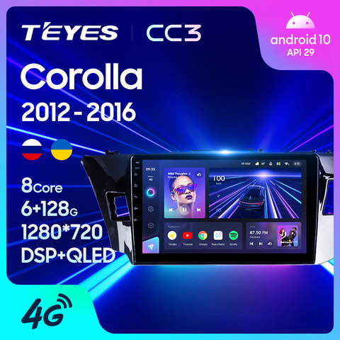TEYES CC3-reproductor Multimedia de vídeo y Radio para coche, navegador estéreo, GPS, Android 10, No 2din, dvd, para Toyota Corolla 11 2013-2022 ► Foto 1/6