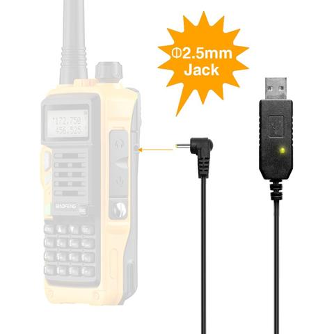 De Baofeng Cable de cargador USB con indicador de luz para $TERM impacto BaoFeng BF-UVB3 UV-X9 UV-10R UV-S9 más Batetery jamón Radio Walkie Talkie ► Foto 1/6