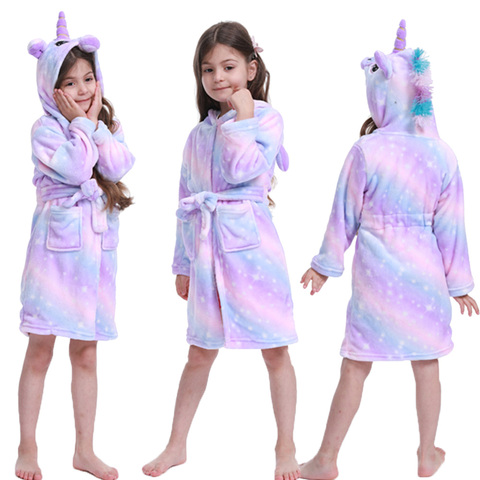 Kigurumi-Pijama de unicornio para bebé y niña, bata de baño de unicornio para niño, ropa de niño, bata de playa, toallas ► Foto 1/6