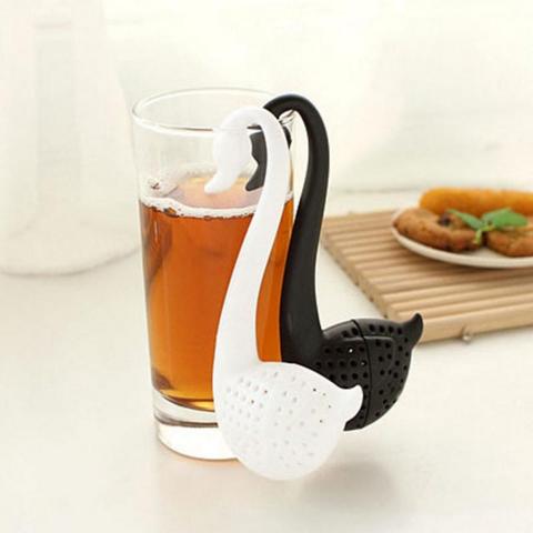 Infusor de té de cisne creativo, colador de té de cisne elegante de plástico respetuoso con el medio ambiente, utensilios de cocina, 1 ud. ► Foto 1/6