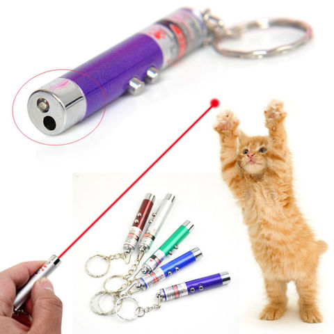 Mascotas Láser LED juguete de gato rojo 5MW punto de luz láser 650NM puntero láser pluma interactivo gato de juguete palo gato juguetes de Color al azar ► Foto 1/6