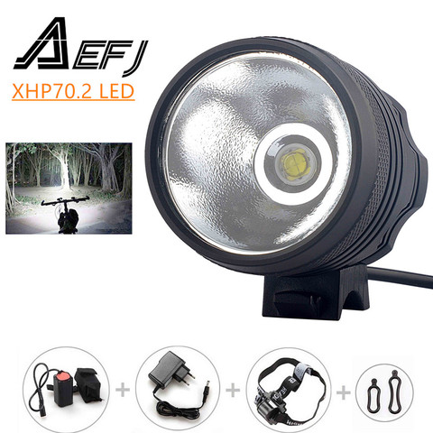 XHP70.2-linterna LED frontal para bicicleta, resistente a la lluvia, recargable vía USB, 5000LM ► Foto 1/6