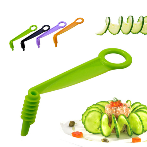 Cortador de tornillo en espiral para cocina rebanador de patatas en espiral Manual de plástico para zanahoria, pepino, verduras, frutas, cuchillo de cocina Accesorios ► Foto 1/6