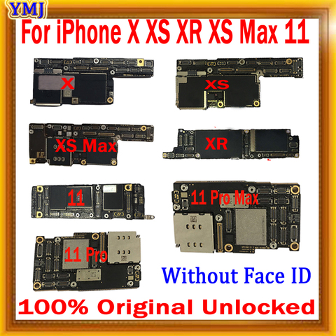 Placa base Original desbloqueada para iPhone X, XS, XR, XS Max, 11, 11 Pro, 11 Pro Max, sin identificación facial, con Chips completos, prueba del 100% ► Foto 1/1