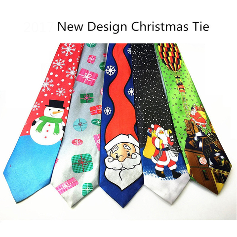 RBOCOTT-Corbata con estampado azul de Árbol Verde, corbata de Papá Noel, copo de nieve, regalo de Festival, novedad, 9,5 cm ► Foto 1/6