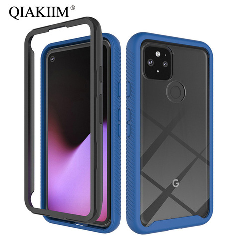 Funda armadura a prueba de golpes para Google Pixel 5 4A 5G 4 XL 3A funda híbrida 360 claro TPU PC Bumper Anti golpes fundas de teléfono duras de silicona ► Foto 1/6