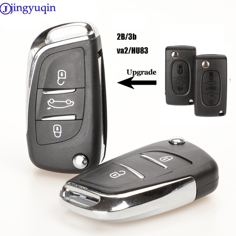 Jingyuqin-funda de control remoto plegable para coche, accesorio modificado para Peugeot 307 408 308, Citroen c-triomphe c-quatre C3 C4L C5, CE0536 ► Foto 1/6