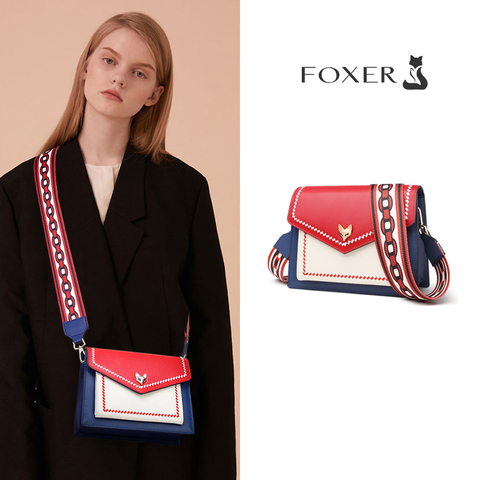 FOXER-Mini bolsos cruzados de cuero de vaca para mujer, bandoleras femeninas de estilo bohemio, a la moda de viaje, de marca pequeña, con tapa ► Foto 1/6