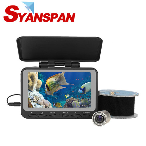 Cámara de vídeo HD 1000TVL para localizador de peces bajo el agua, para pesca SYANSPAN, Monitor de 4,3 