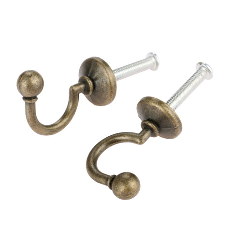 2 uds 32*23mm bronce antiguo de la suspensión de puerta ganchos cocina cuarto de baño de pared de aleación de Zinc de sombrero bolso toalla capa gancho de la pared y tornillos ► Foto 1/6