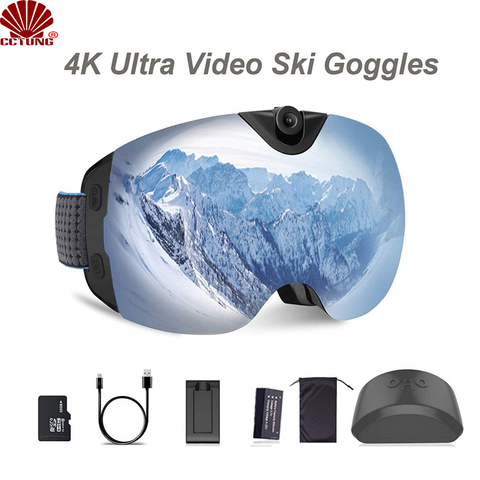 Gafas de sol y esquí 4K Ultra, cámara con Super 1080P 60fps, grabación de vídeo, antiniebla, Snowboard, protección UV400 ► Foto 1/6
