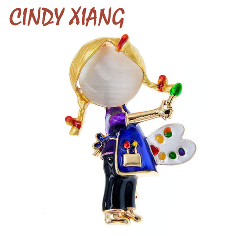 CINDY XIANG-broches de pintura esmaltada para niña y mujer, broche bonito de ópalo, joyería para niños, accesorios pequeños divertidos, buen regalo ► Foto 1/6