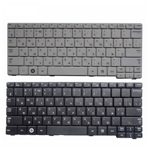 Teclado ruso para ordenador portátil Samsung, teclado ruso para Samsung N150 plus N143 N145 N148 N158 NB30 NB20 N102 N102S NP-N145, disponible en blanco y negro ► Foto 1/3