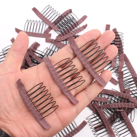 10-20 unids/lote peluca peines para peluca fábrica de tapas de peluca Clips extensiones de cabello de mejor Clips para pelucas grande 7 dientes ► Foto 1/5