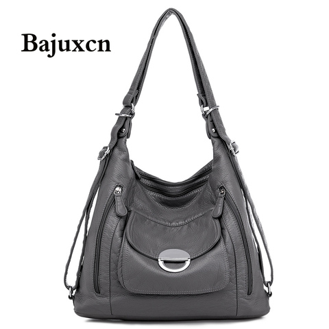 Bolso de mujer de piel sintética suave de gran capacidad, novedad de 2022, bandolera de hombro para mujer de tendencia de lujo y alta calidad, color gris ► Foto 1/6