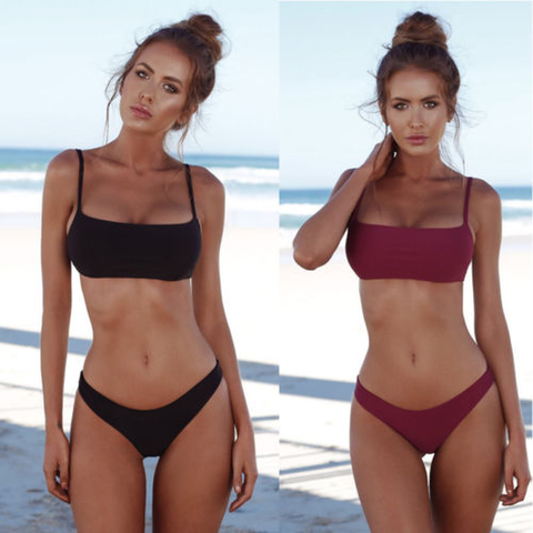 Conjunto de Bikini Bandage para mujer, bañador Sexy con sujetador acolchado, traje de baño triangular, Tankini, ropa de playa ► Foto 1/5