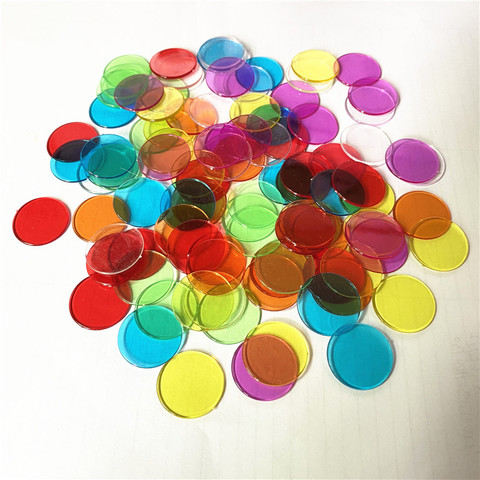 100 piezas con Bingo Chips marcadores para tarjetas de juego de Bingo de plástico para clase de los niños y los carnaval juegos de Bingo ► Foto 1/6