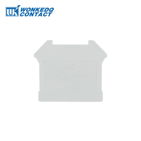 10 piezas D-UK-4-10 para UK 3N UK5N UK6N UIK16 uik25accesorios de bloque de Terminal Placa de cubierta de extremo Din bloques terminales de carril ► Foto 1/3