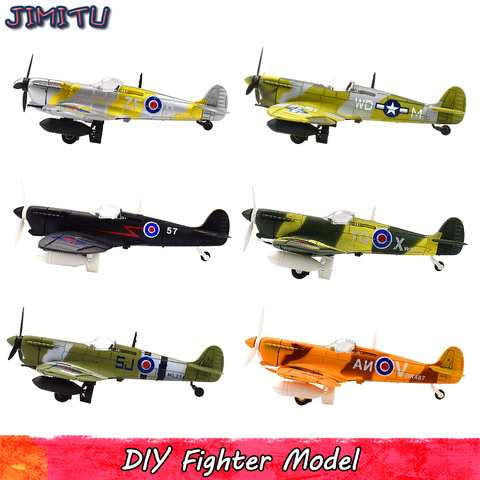 Spitfire-Kit de modelo de caza para niños, modelo de avión artesanal, Kits de modelos de ensamblaje, juguete educativo, regalos para niños, Color aleatorio, 1 Uds. ► Foto 1/6