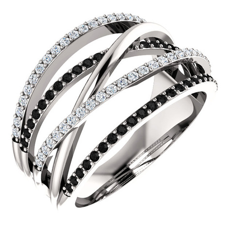Huitan-anillos de dedo de estilo étnico para mujer, con piedra blanca y negra, Micro pavé, regalo sorpresa para mujer, joyas de joyería ► Foto 1/5