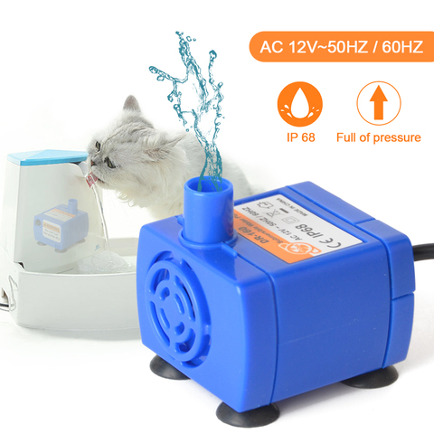 Mini fuente de beber para mascotas de AC12V bomba de agua apto para perros gato beber reemplazo de agua ultra-silencioso dispensador de agua eléctrico ► Foto 1/6