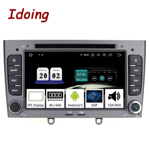 Reproductor Multimedia de Radio Android 9,0 de 7 pulgadas 2Din para Peugeot 308 PX5 4G + 32G 8 core IPS pantalla GPS navegación TDA7850 ► Foto 1/6